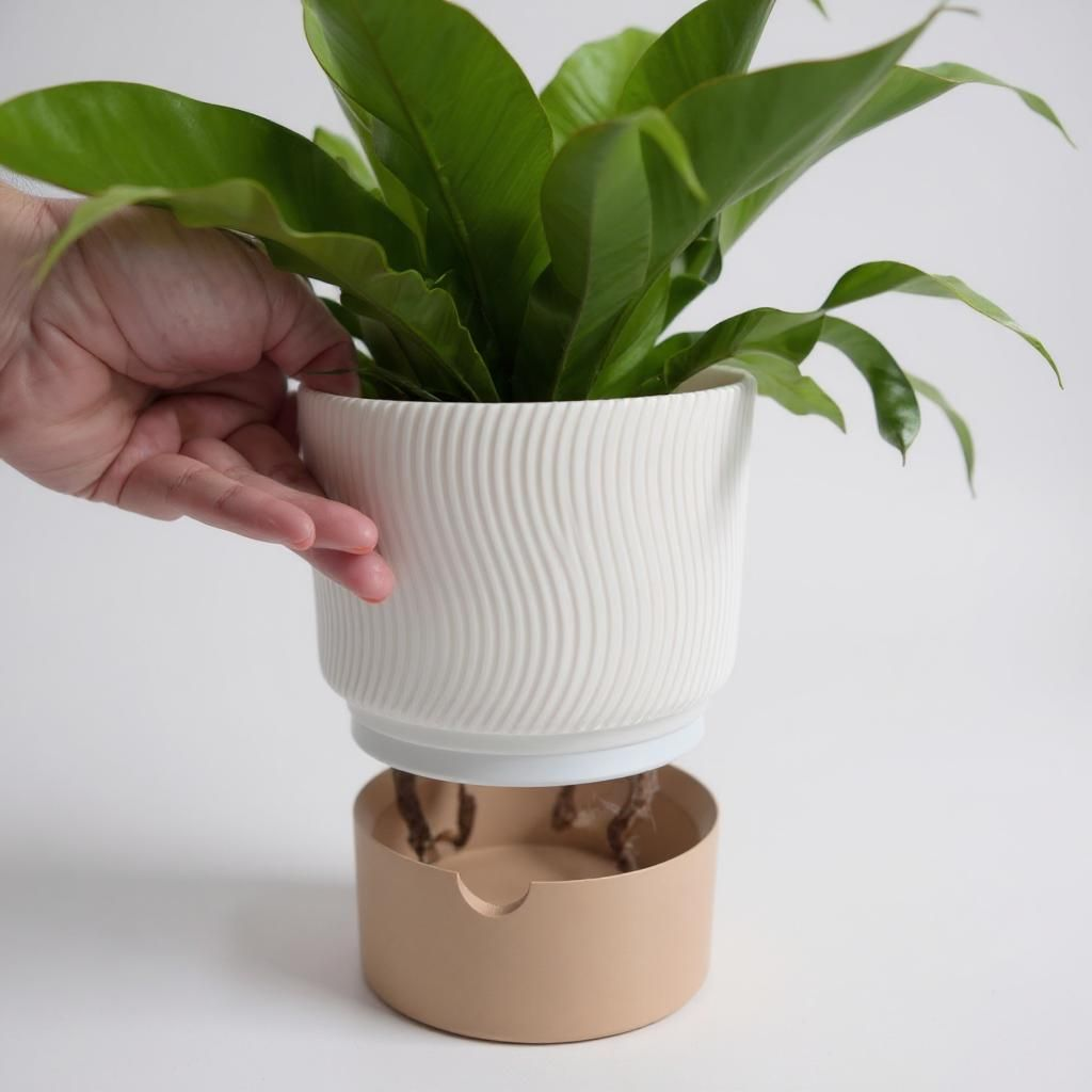 2-Piece Ribbed Planter Set - View 2